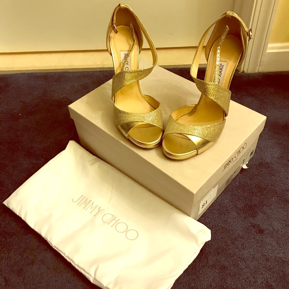 Jimmy Choo Gold Sandals